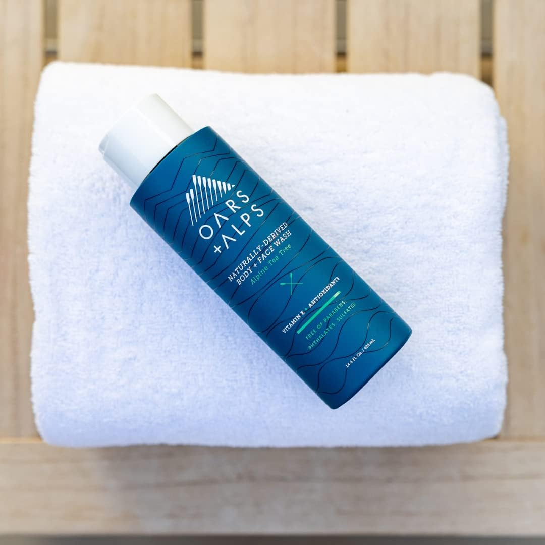 Oars + Alps Men'S Sulfate Free Hair Shampoo, Conditioner, and Body Wash Kit, Moisturizing Skin Care Infused with Witch Hazel and Tea Tree Oil, Alpine Tea Tree Scent image number 2