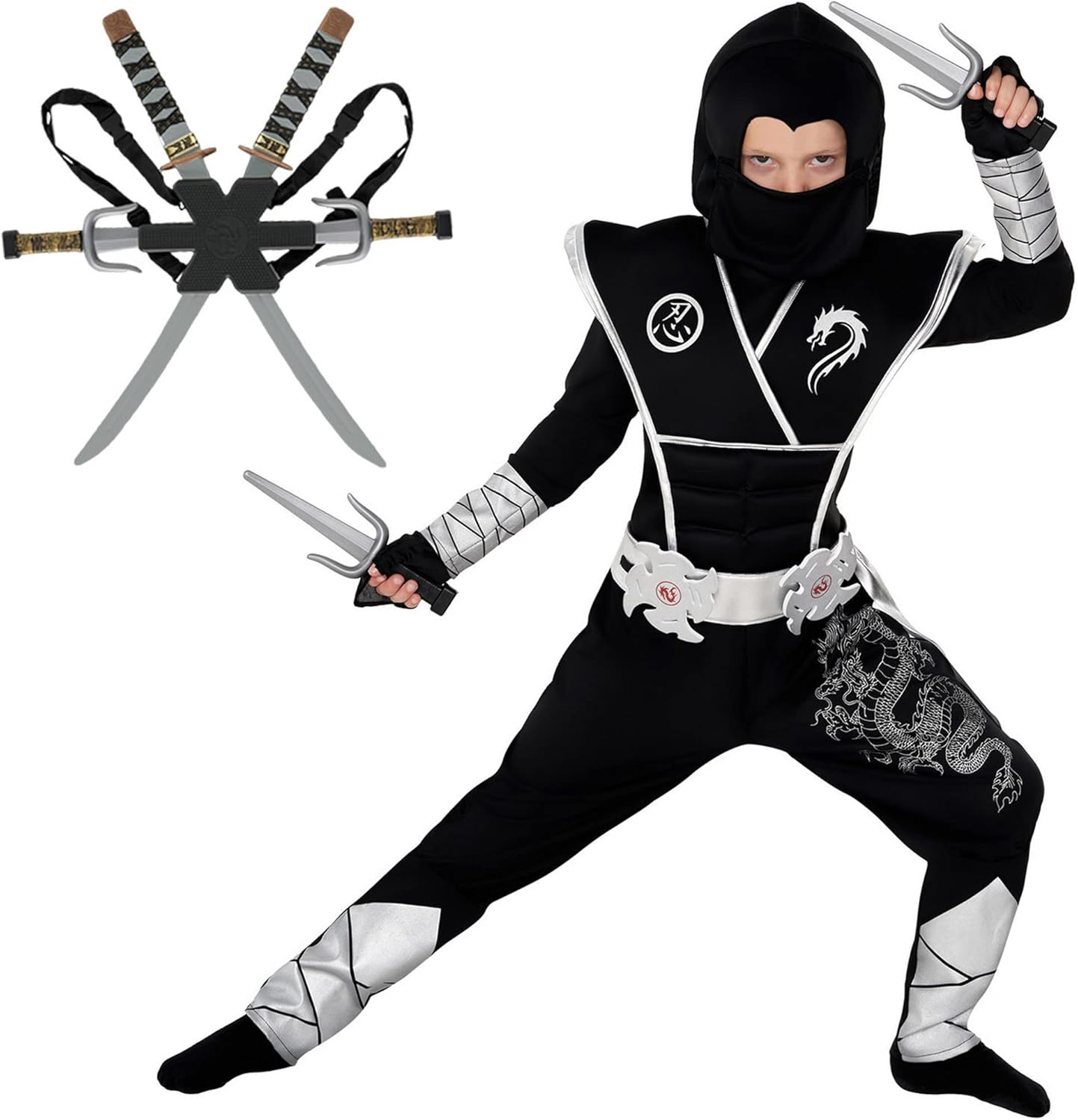 Morph Red Ninja Costume for Boys Halloween Costumes for Boys Ninja Kids Costumes Ninja Outfit Kids image number 3