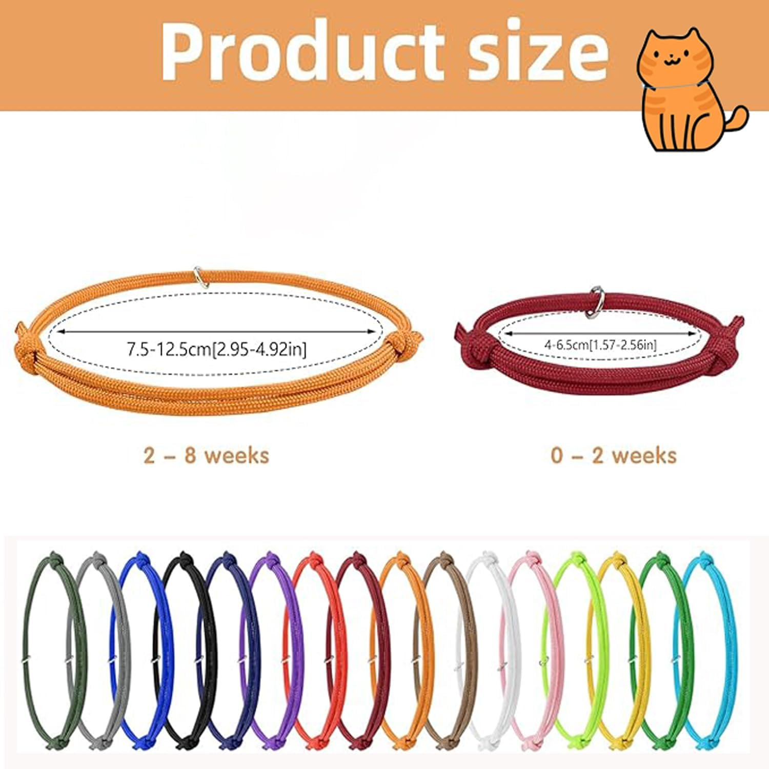 Lxcshljx 32Pcs Puppy Id Collars, Adjustable Soft Whelping Collars, 16 Colors Newborn Kitten Collars, Puppy Identification Collars Bands, Pet Pup Collars, Puppy Litter Collars for Small Dog Cats Rabbit image number 5