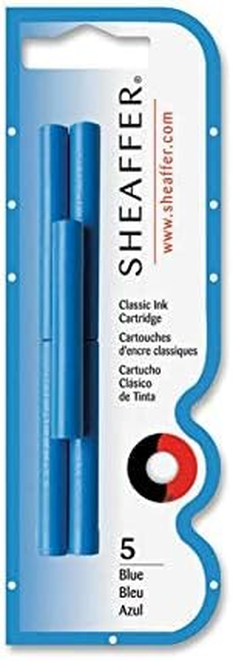 Sheaffer Skrip Fountain Pen Ink Cartridges, Blue Ink, Pack of 5 image number 1