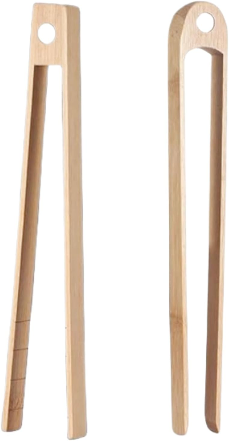 Wooden Thong - Toaster Tongs | Bread Toaster with Magnet | 8.7" Magnetic Toaster Tain | 2X Multi-Purpose Reusable Wooden Tong for Beef image number 6