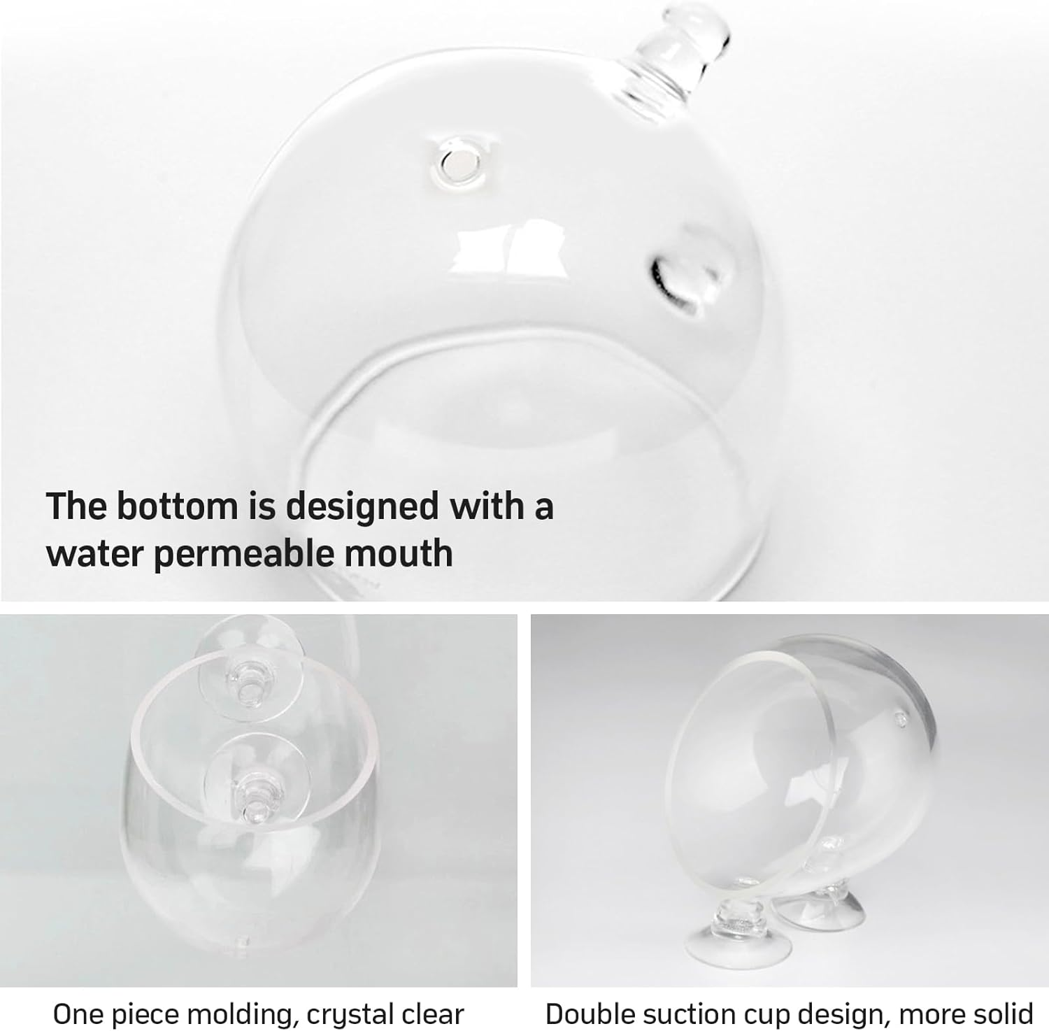 4 X Water Plants Aquarium Pot, 6 X 7 Cm, Plant Pot for Aquarium Glass with 8 Suction Cups, Plant Holder for Aquarium Plants, Decorative Aquarium Plants, Aquascape, Aquatic Glass Holder, Fish Tank, image number 5