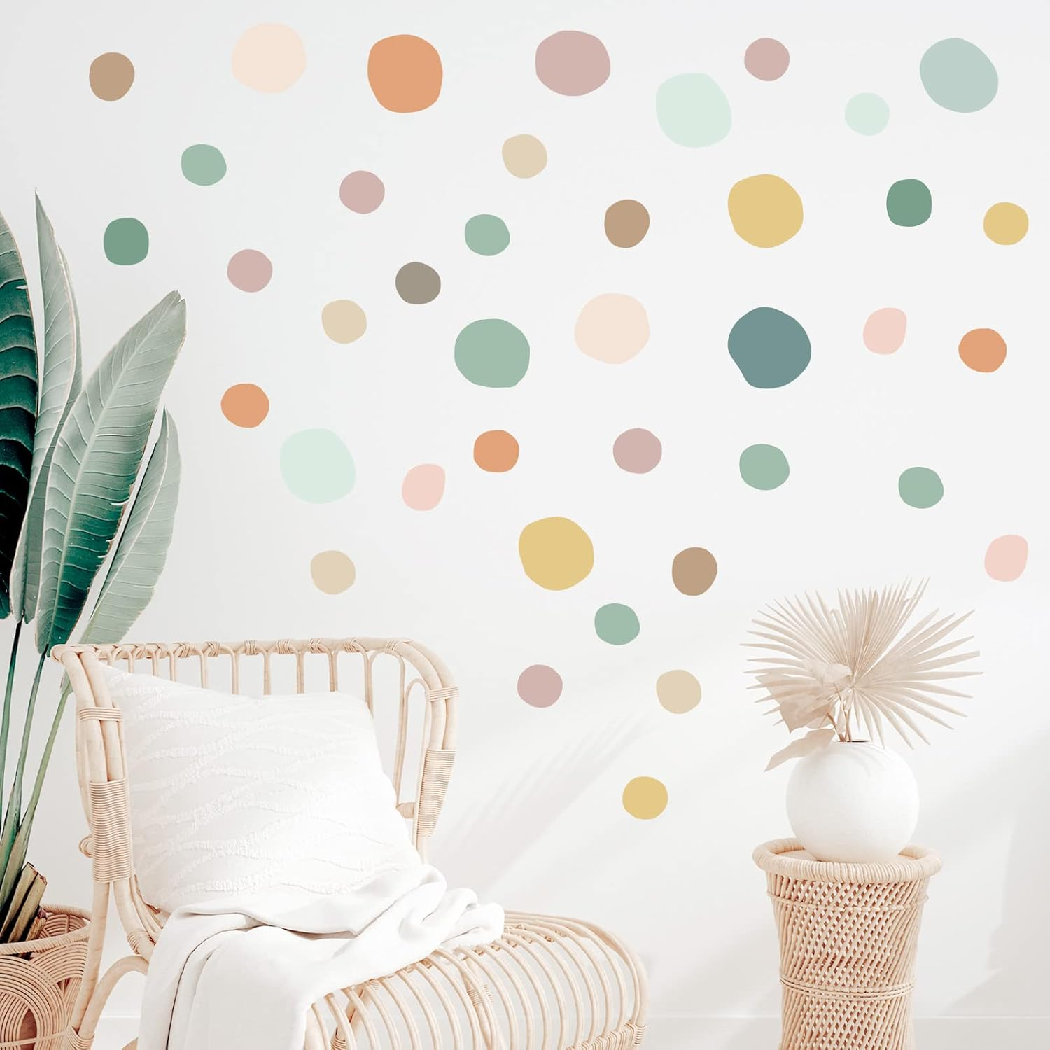 Epakh 296 Pcs Polka Dots Wall Decal Playroom Wall Decor Gifts Boho Rainbow Kids Wall Art Colorful Room Nursery Bedroom Classroom Watercolor Wall Decals Peel and Stick Modern(Light Colors) image number 3