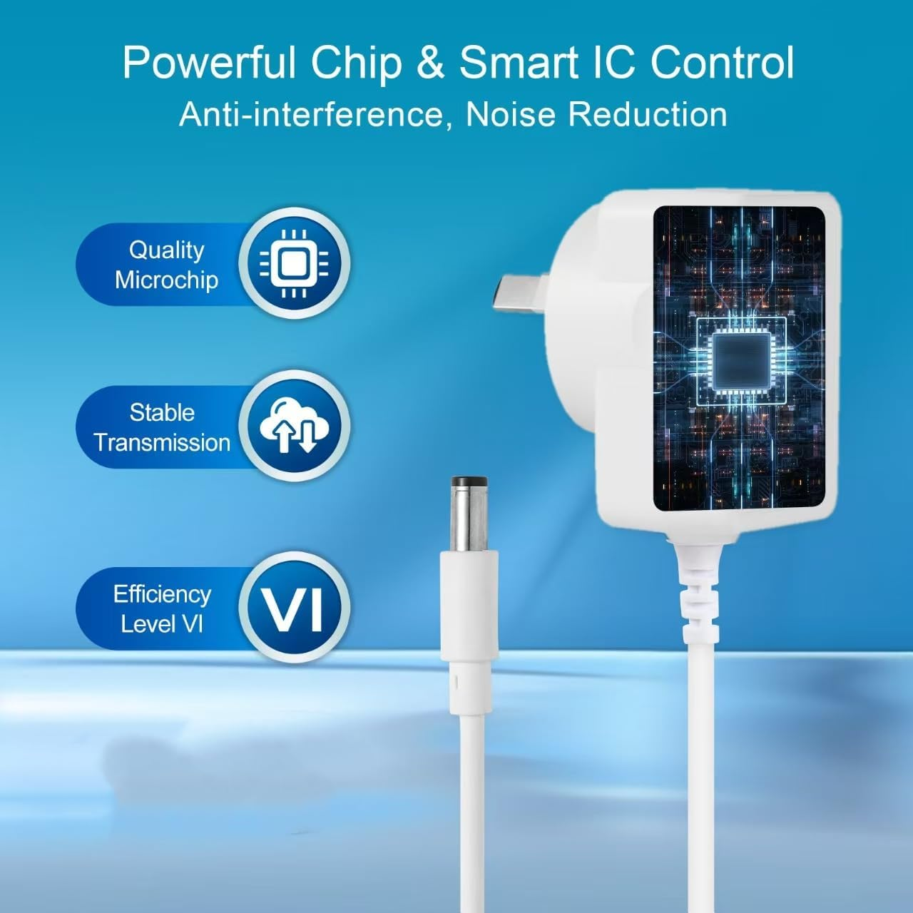 Guitar Pedal Power Supply Adaptor 9V DC 1A Centre Negative PSU Transformer Charging Adapter Wall Charger Plug for Electric Guitar Bass Effects Pedal Stompbox 9V Casio Keyboard