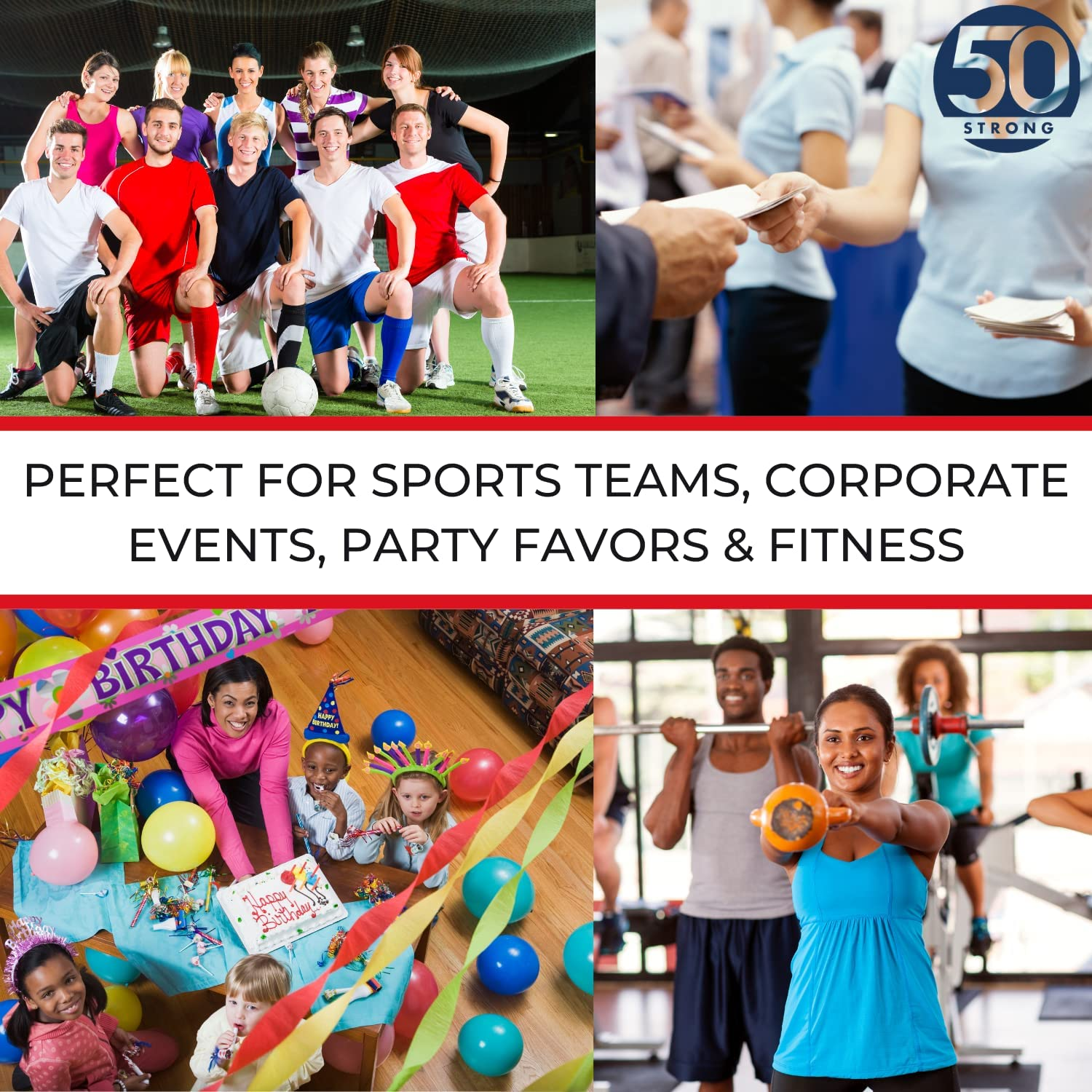 50 Strong Sports Squeeze Water Bottle Bulk Pack - 24 Bottles - 22 Oz. BPA Free Easy Open Push/Pull Cap - Made in USA image number 5