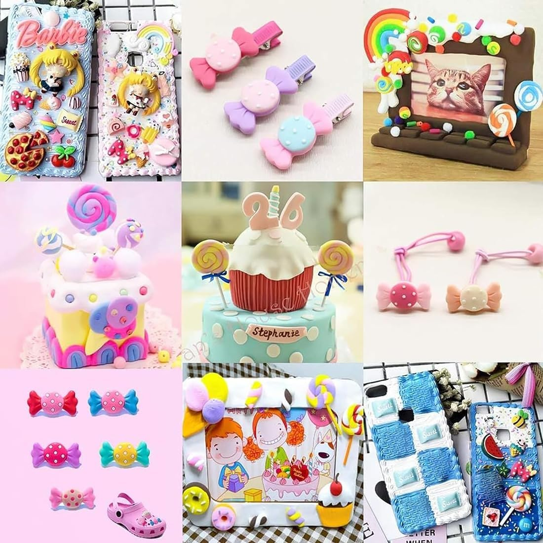 120Pcs Slime Charms Cute Set, Assorted Candy Sweets Resin Flatback Slime Beads Making Supplies for DIY Craft Hair Clip Scrapbooking Decorations Embellishments Ornament image number 1