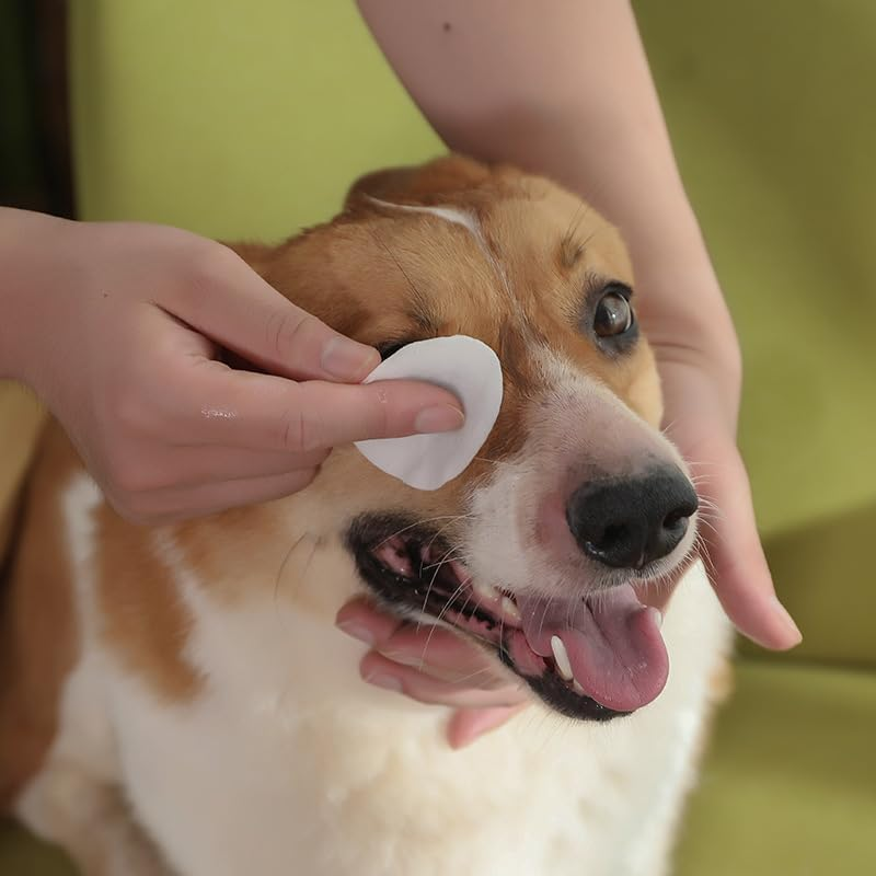 Pet Eye Wipes for Dogs & Cats - Tear Stain Remover & Cat Eye Cleaner | 120Psc 280G Hypoallergenic Biodegradable Pads with Coconut Oil & Aloe Vera | Dog Eye Pads, Lick-Safe Formula image number 3