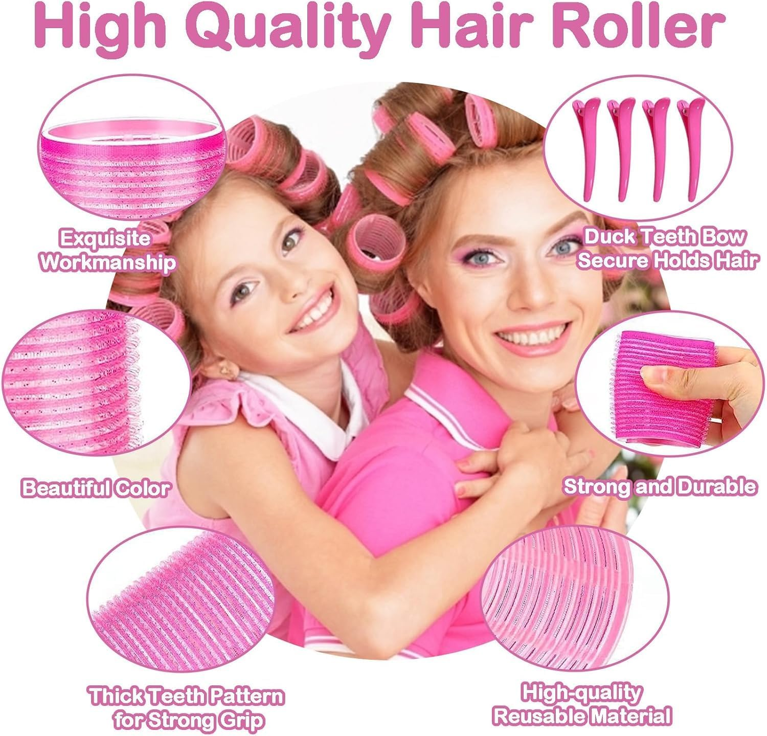 SHUNYUNG Self Grip Jumbo Hair Roller with Clips, 6Pcs Self Grip Hair Curlers Rollers, Self Grip Salon Hairdressing Curlers, Jumbo Hair Rollers Hair Curlers for Long Hair image number 4