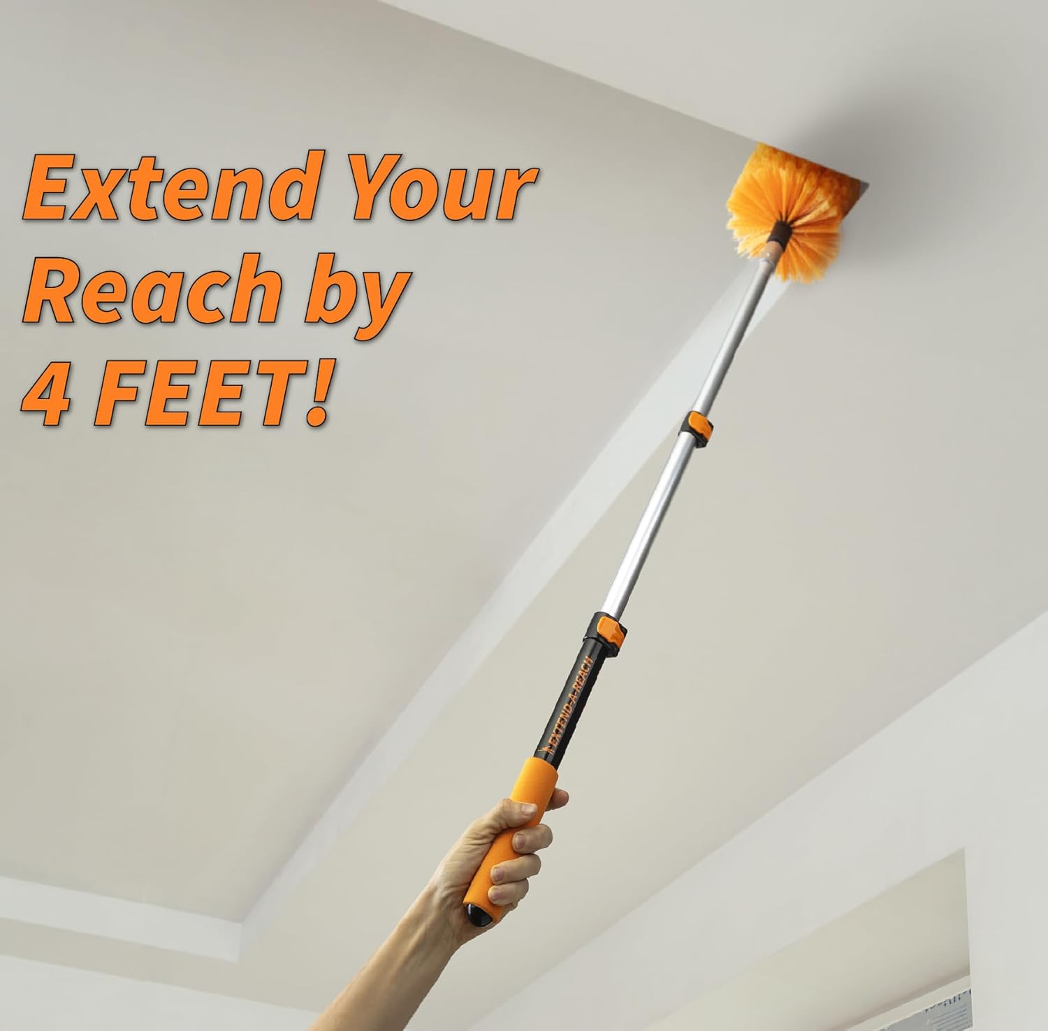 1.5-3 Ft Long Paint Roller Extension Pole // Multi-Purpose Telescopic Extension Pole with Universal Twist-On Metal Tip // Lightweight & Sturdy Extendable Pole for Painting Dusting and Window Cleaning image number 1