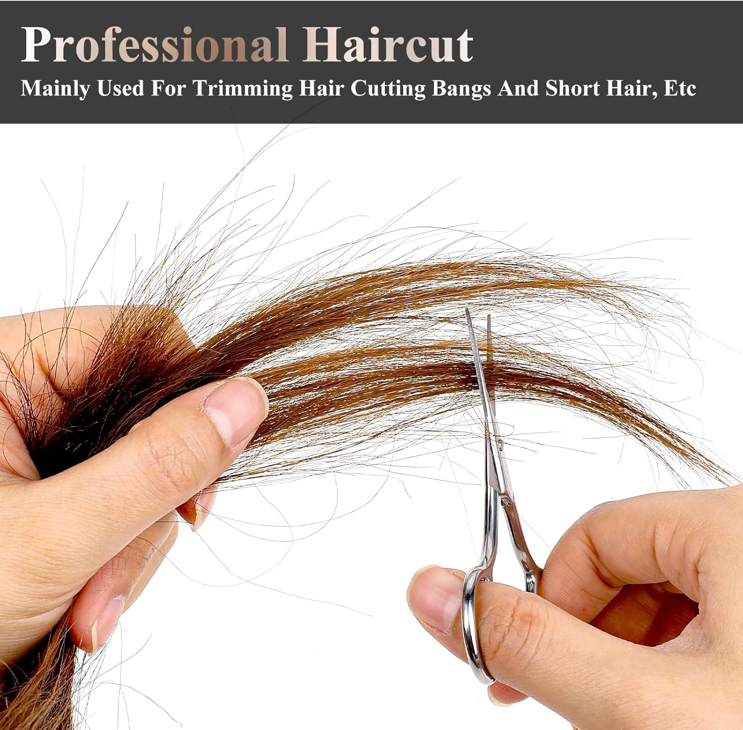 Multi-Purpose Eyebrow Scissors - Stainless Steel Mini Scissors for Hair, Eyelashes, Nose Hair, Lace Wig - Small Straight Tip Snips for Facial Trimming, Makeup & Beauty image number 1