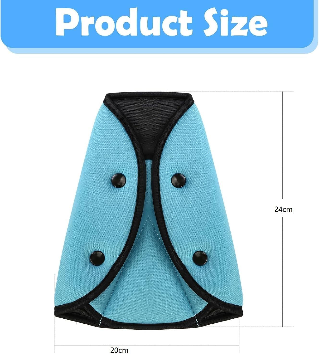 Seat Belt Adjuster,2 Packs Car Seatbelt Safety Cover Triangle Positioner for Short People,Soft Auto Shoulder Neck Strap Adjuster,Protective Safety Strap Adjuster Pad (Blue, One Size) image number 3
