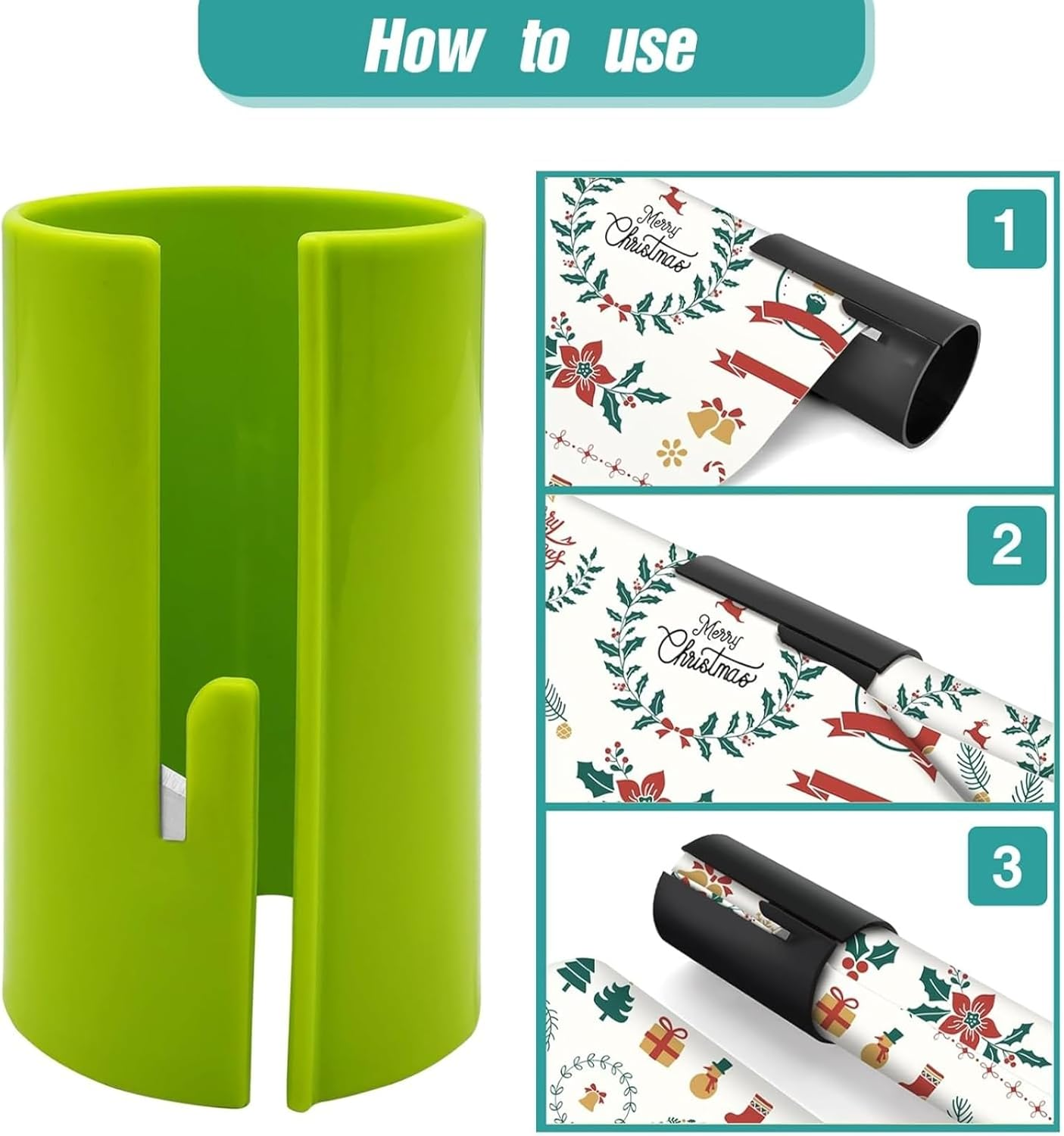 4 PCS Wrapping Paper Cutters, Sliding Gift Wrap Cutter for Christmas Wrapping Paper Rolls, Easy and Safe Paper Cutting Tool for Holiday, Birthday, and Gift Wrapping image number 3