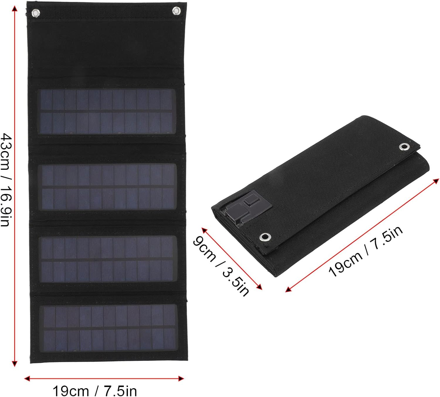 40W Folding Solar Panel, Good Output Efficiency USB Interface Light Weight 40W Portabel Solar Panel for Backpacking for Hiking (Black) image number 1