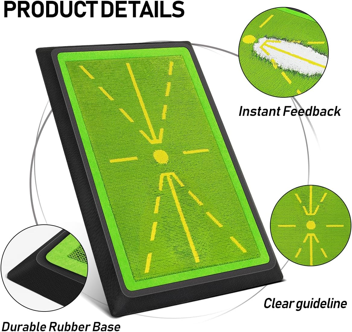 JIMITOP Golf Swing Mat,Extra Replaceable Golf Practice Mat 17"X12" | Advanced Guides and Rubber Backing for Home/Indoor/Outdoor image number 3