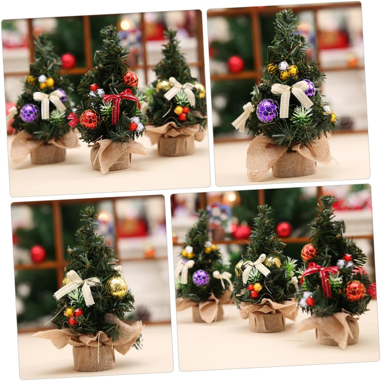 Garneck 3Pcs Christmas Ornaments Mini Trees Desktop Decorations Small Xmas Tree Ornament Felt Craft image number 3