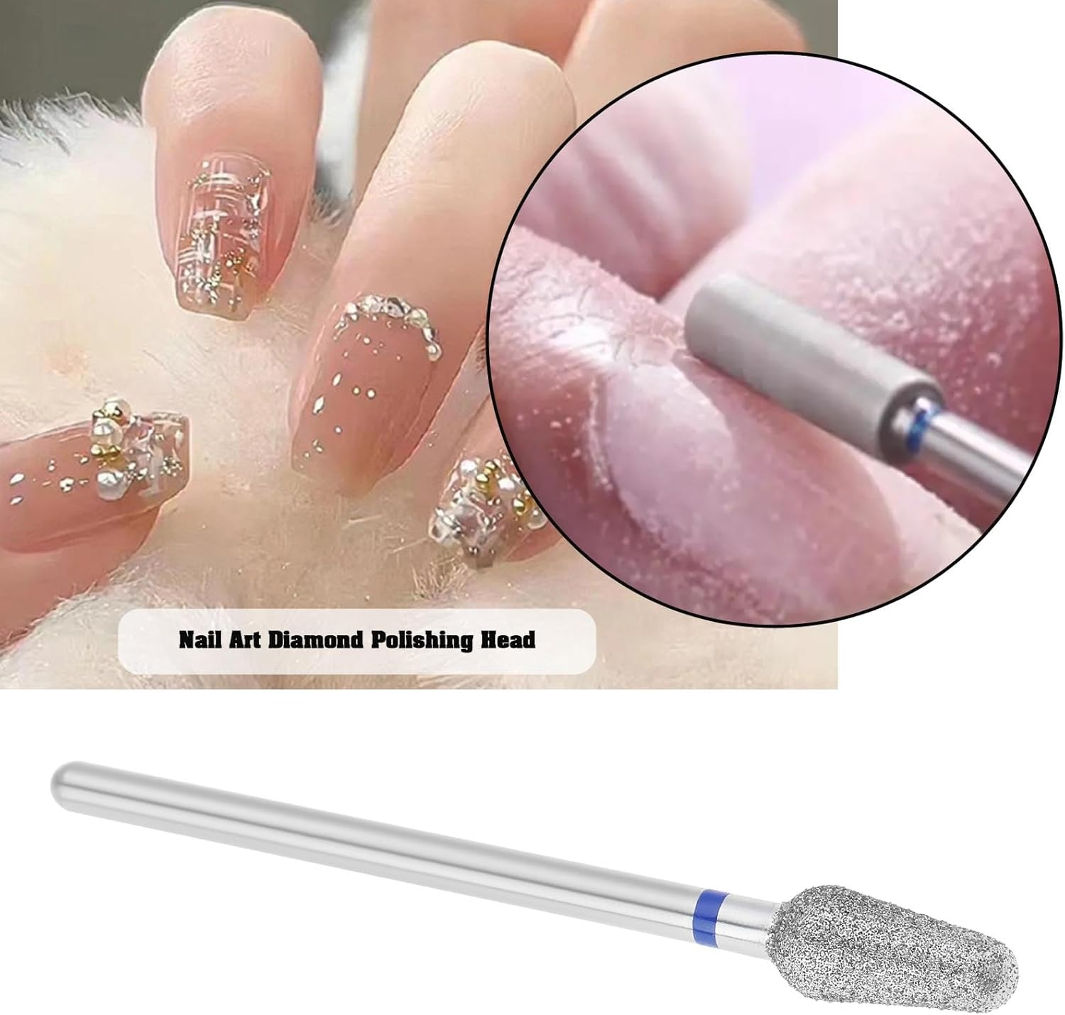 Be in Your Mind 2Pcs Diamond Nail Drill Bit 3/32 Inch Shank Efile Bit 0.09 Inch 2.35Mm Medium Size Shank Pro Electric Nail Bit for Nail Studio Manicure,Cuticle Work and Nail Art image number 2