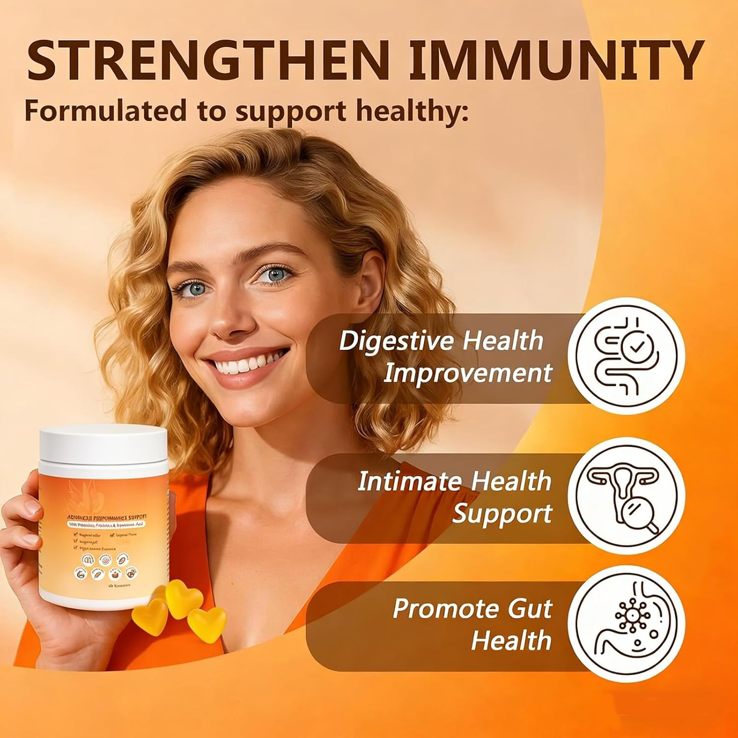 Women'S Probiotic Gummies for Vaginal Health,Ph Balance & Freshness, Berry Flavor, 60 Count,2Pcs image number 1