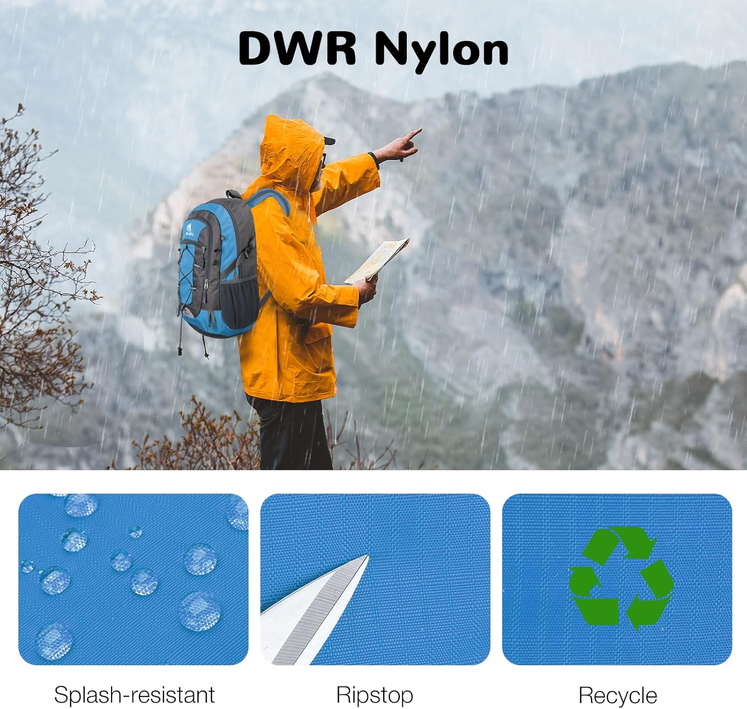 Outplea 25L Hiking Backpack Women Men Outdoor Backpacks Daypacks Waterproof Travel Backpack for Camping Hiking Mountaineering image number 6