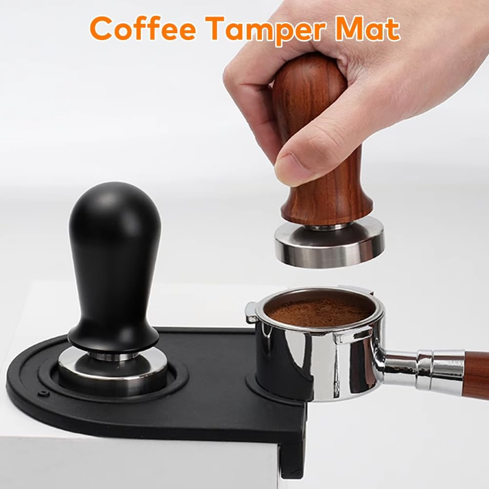 Coffee Knock Box and Tamper Mat Set Coffee Grounds Knock Box and Anti-Slip Silicone Tamp Mat Coffee Bin Accessories for Home Coffee Bar (Stainless Knock Box + Tamper Mat) - Stainless Steel image number 6