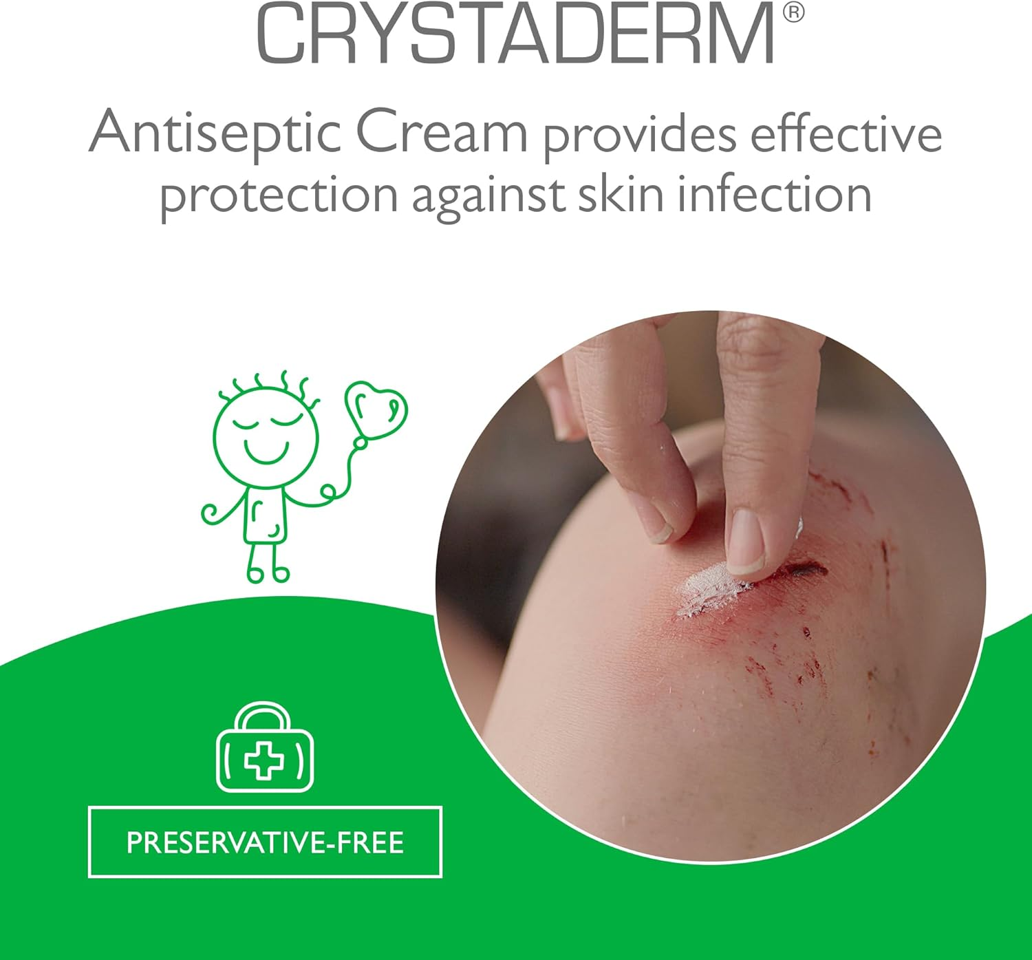 Crystaderm First Aid Cream - Wound Care Cream for Minor Skin Wounds. for Cuts, Grazes and Scrapes. Wound Healing Cream 10G Tube image number 4