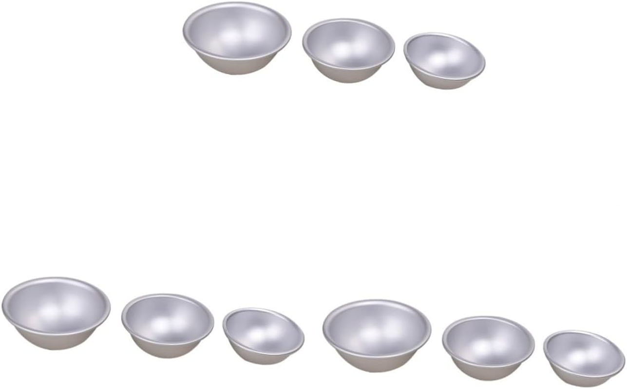 MAGICLULU 12Pcs DIY Metal Bath Bomb Molds Bath Salt Molds Handmade Soap Boys and Girls Bombs Making Kit