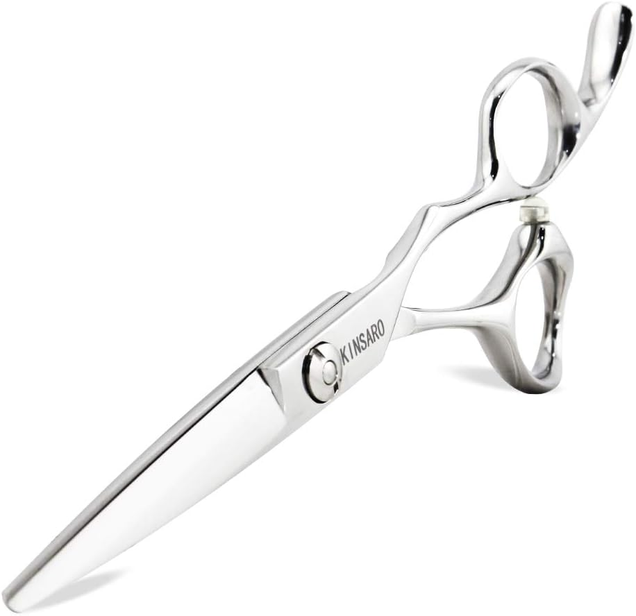 5.5" Barber Scissors Hair Scissors Professional Hair Shears Cutting Shears 440C Hair Cutting Scissors Barber Shears Haircut Scissors Silvery Convex Blades Kinsaro