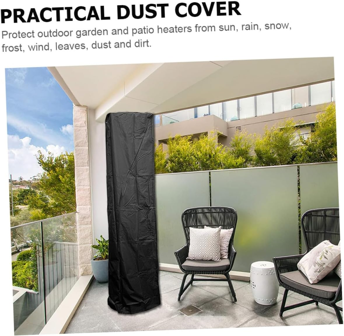 Heavy Duty Patio Heater Cover Oxford Fabric Protective Guard for Outdoor Garden Heater with Bottom Drawstring Stain-Resistant and Windproof image number 2