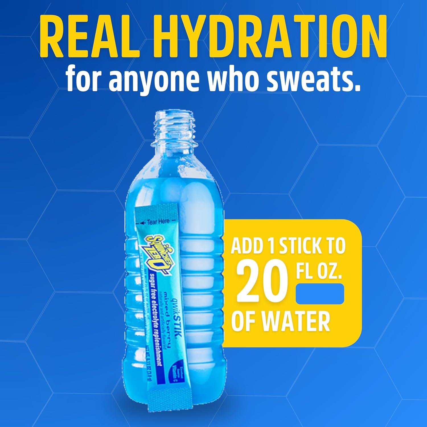 Sqwincher ZERO Qwik Stik - Sugar Free Electrolyte Powdered Beverage Mix, Mixed Berry (Pack of 50) image number 4