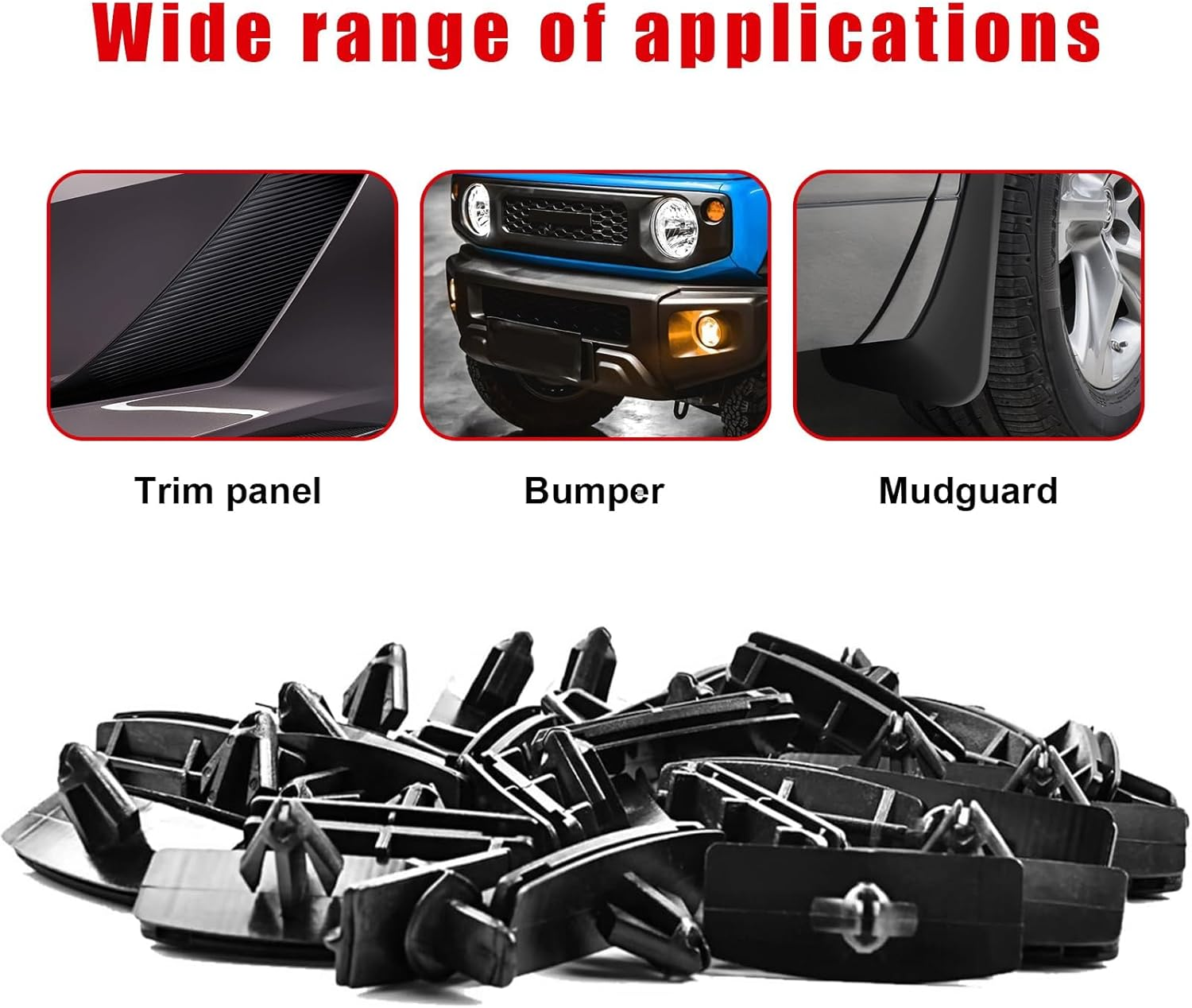 30 PCS Car Fender Flare Clips, Auto Front Fender Flare Rocker Moulding Clip, Bumper Shield Retainer Clips Replacement Compatible with Wrangler JK, Unlimited JK, Ram 4500 Ram 5500, 68039280-AA image number 3