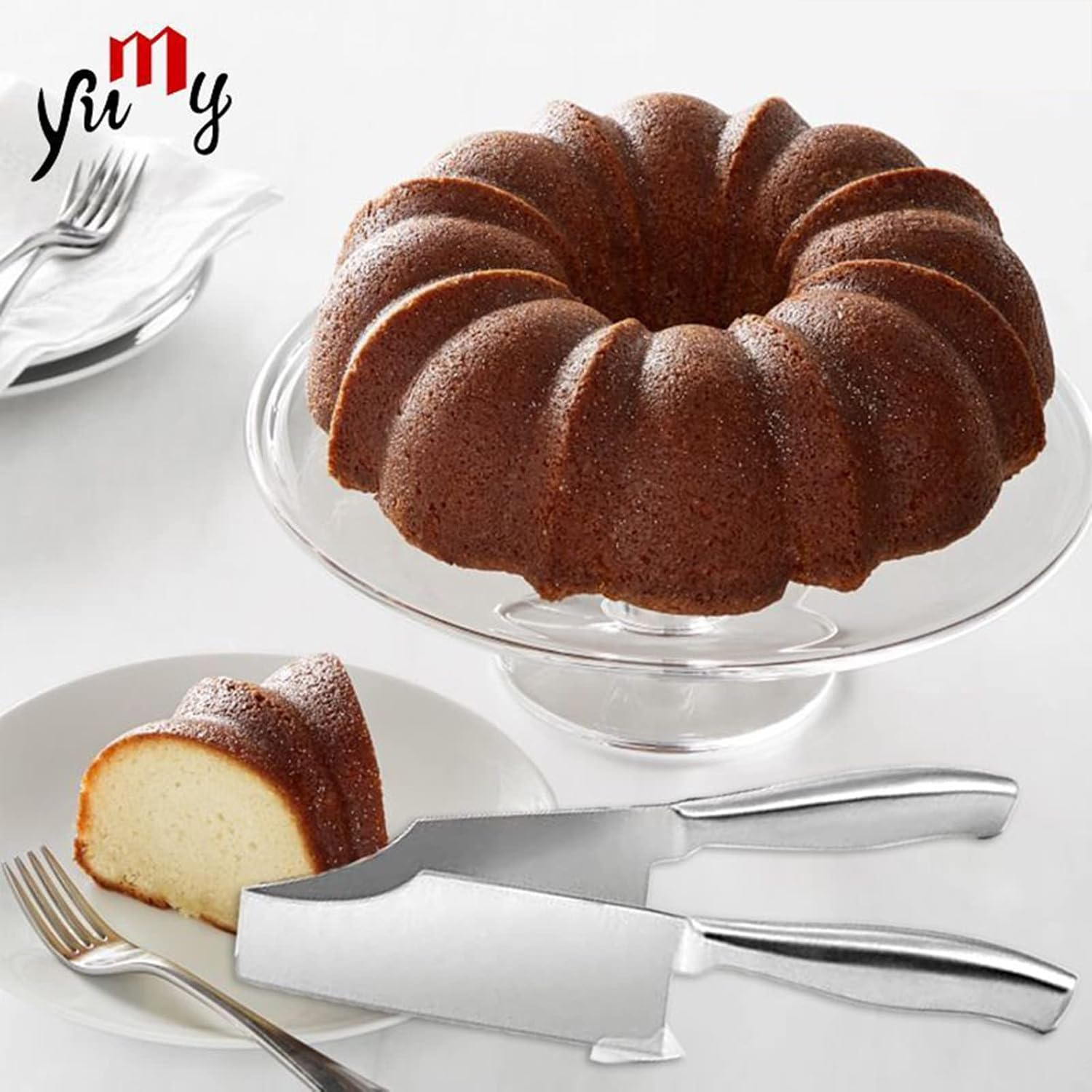 Cake Slicer Cutter, Stainless Steel Cake Server, Pie Knife Cake Lifter Tools,Cake Knife,Pie Cutter Guider Bread Pizza,For Cakes, Pie, Pizza and Desserts