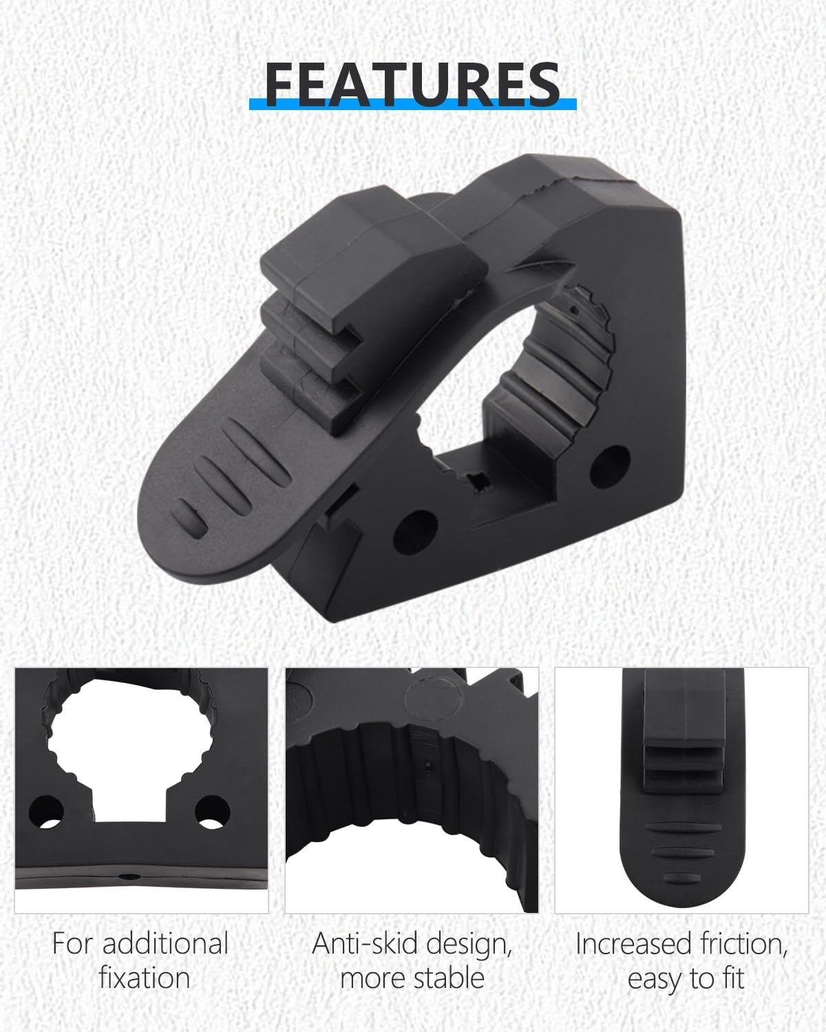 ADTOPI Shovel Holder, Quick Release Rubber Clamp Mounting Bracket Fits 1-1/7'' to 1-3/7'' Diameter Tool Handles for Trucks UTV ATV Offroad 4X4 Parts- 4 Pack image number 2