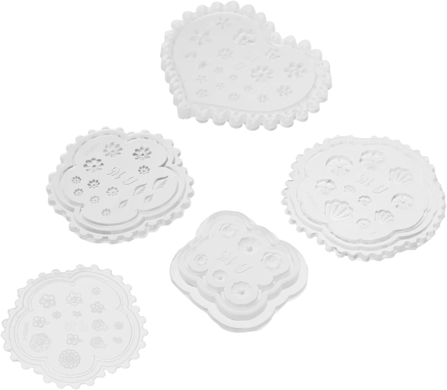 HEATSHAKING 5Pcs Silicone Nail Art Molds DIY Manicure Carving Casting Molds Creative Heart Shape Craft Accessories Resistant and Easy to Clean for Unique Nail Decorations image number 1