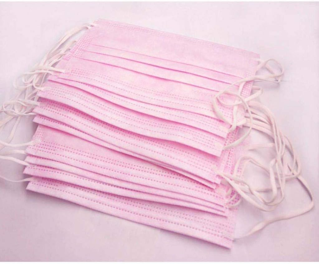 50Pcs Disposable_Face_Mask 3 Ply Face Mouth Protection Shield Filter Breathable (50 Pcs Pink) image number 5