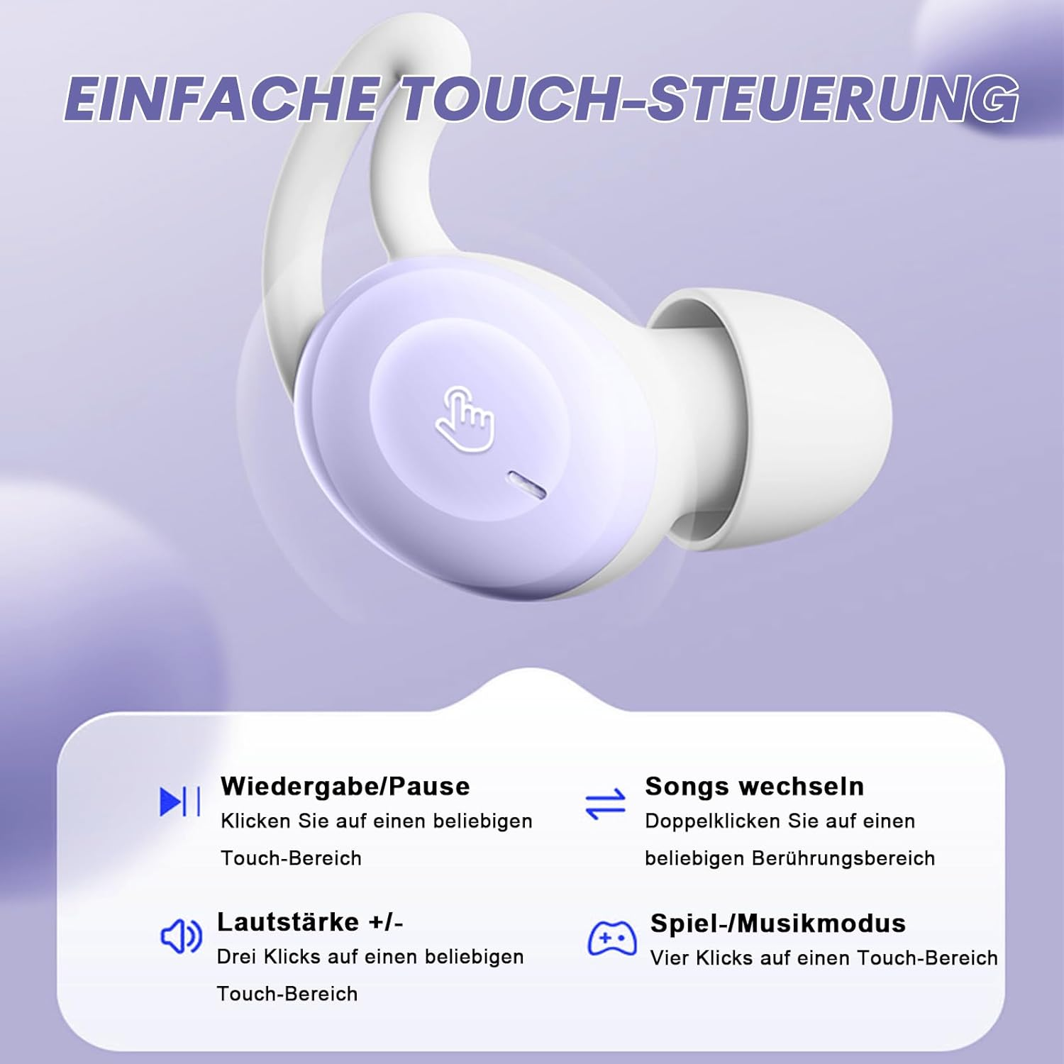 Xmenha Mini Wireless Bluetooth Headphones In-Ear Invisible Smallest Sleep Bluetooth Earphones for Small Ears Side Sleepers Noise Cancelling Headphones Sleep Earbuds Headset for Sleeping image number 3