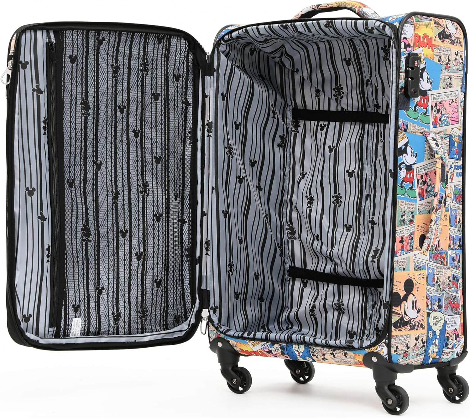 Disney Set of 3 Cases - Mickey Comic Softside Luggage Set, Multicolor