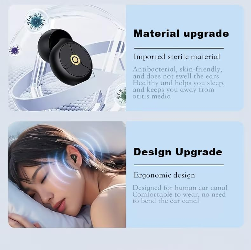 Annmiir Quiet - Ear Plugs for Sleep &ndash; Super Soft, Reusable Hearing Protection in Flexible Silicone for Noise Reduction & Flights - 8 Ear Tips in XS/S/M/L - SNR 24Db & NRR 14 Noise Cancelling - Black image number 3