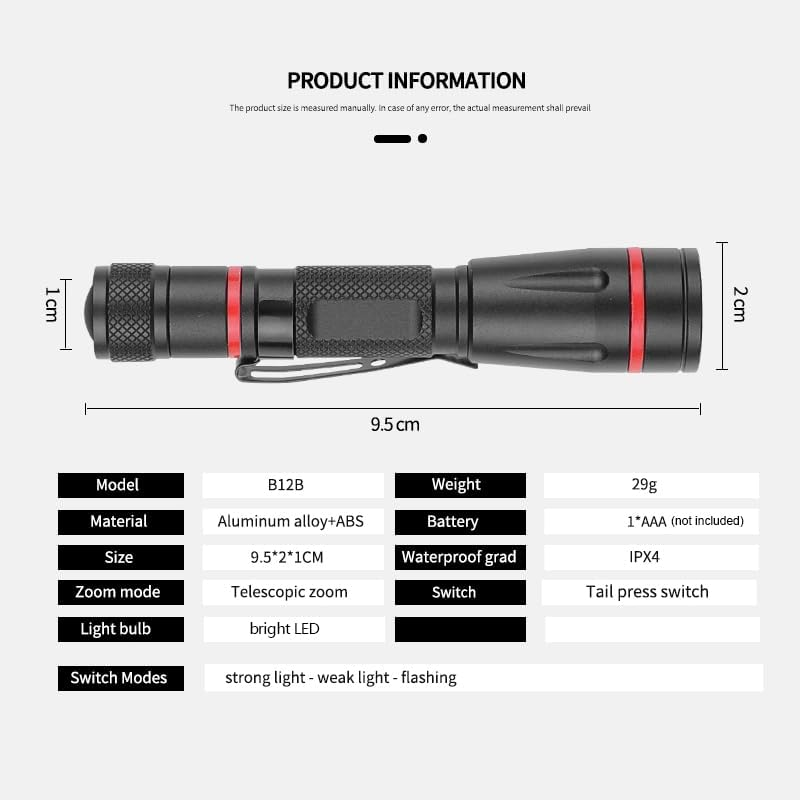 LED Pocket Pen Light Flashlight Small Mini Flashlights Handheld Pen Lights Penlight with Clip for Camping, Home, Outdoor, Inspection, Emergency Use (5 Pieces 3.7 Inches) image number 5