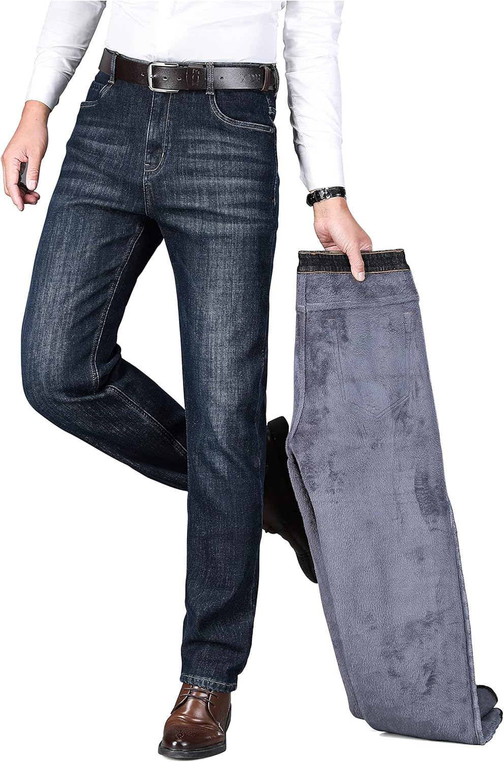 Ziilay Men'S Winter Jeans, Trousers, Winter Trousers, Thermal Jeans, Warm Lined with Fleece, Winter Jeans image number 1