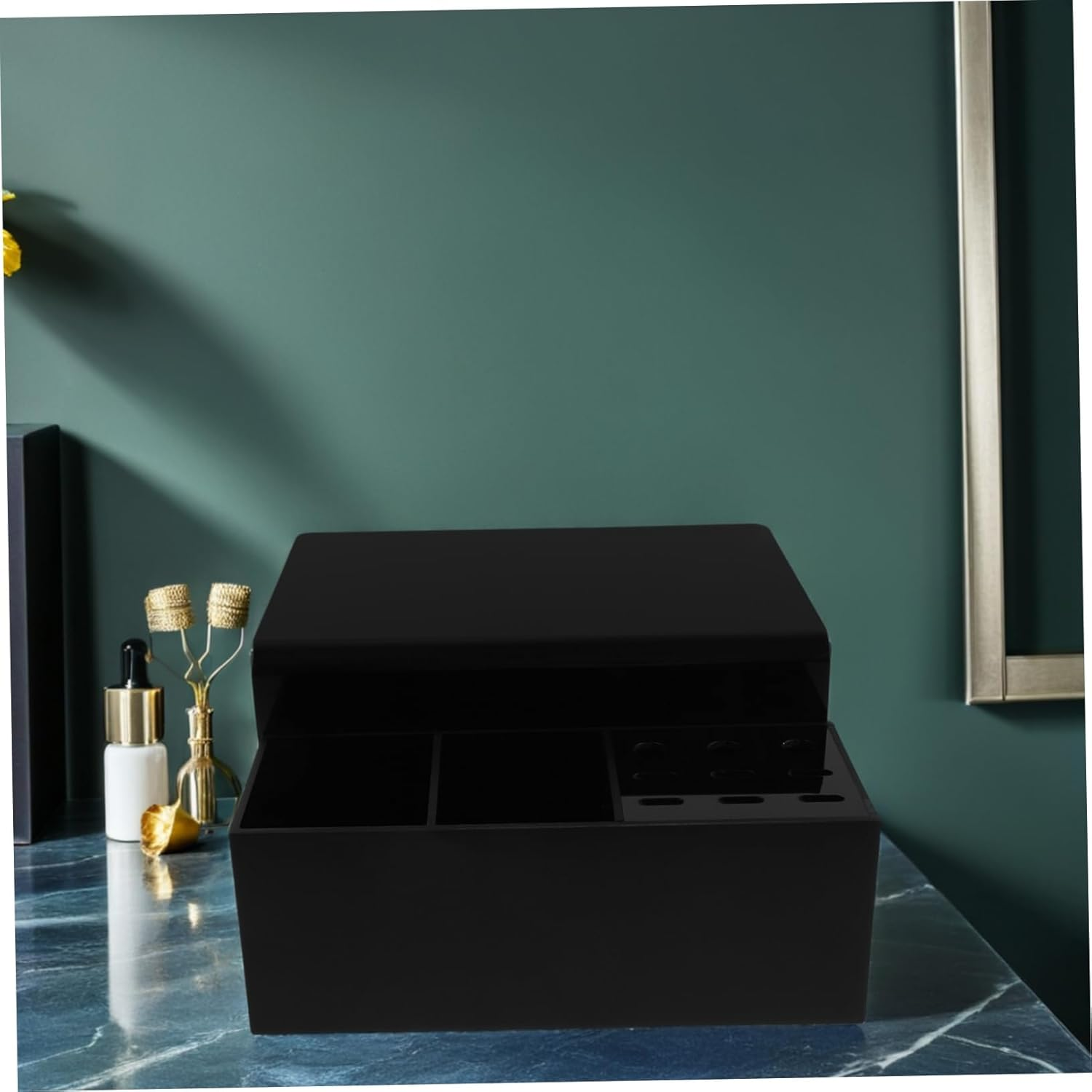 STAHAD Detachable Lash Pillow Shelf Organizer with Neck Cushion Portable Black Eyelash Extension Stand for Lash Tech Supplies Compact and Stable Salon Tool for Mobile image number 2