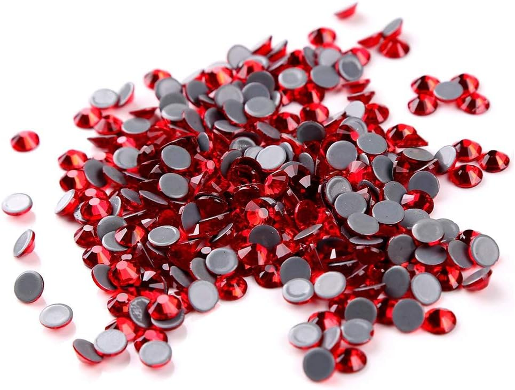Starglwam SS30 6.5MM Hotfix Crystals Glass Rhinestone, Flatback Hot Fix round Gems Crystal Stones for Clothes Crafts (Siam/Red, 288 Pieces) image number 3