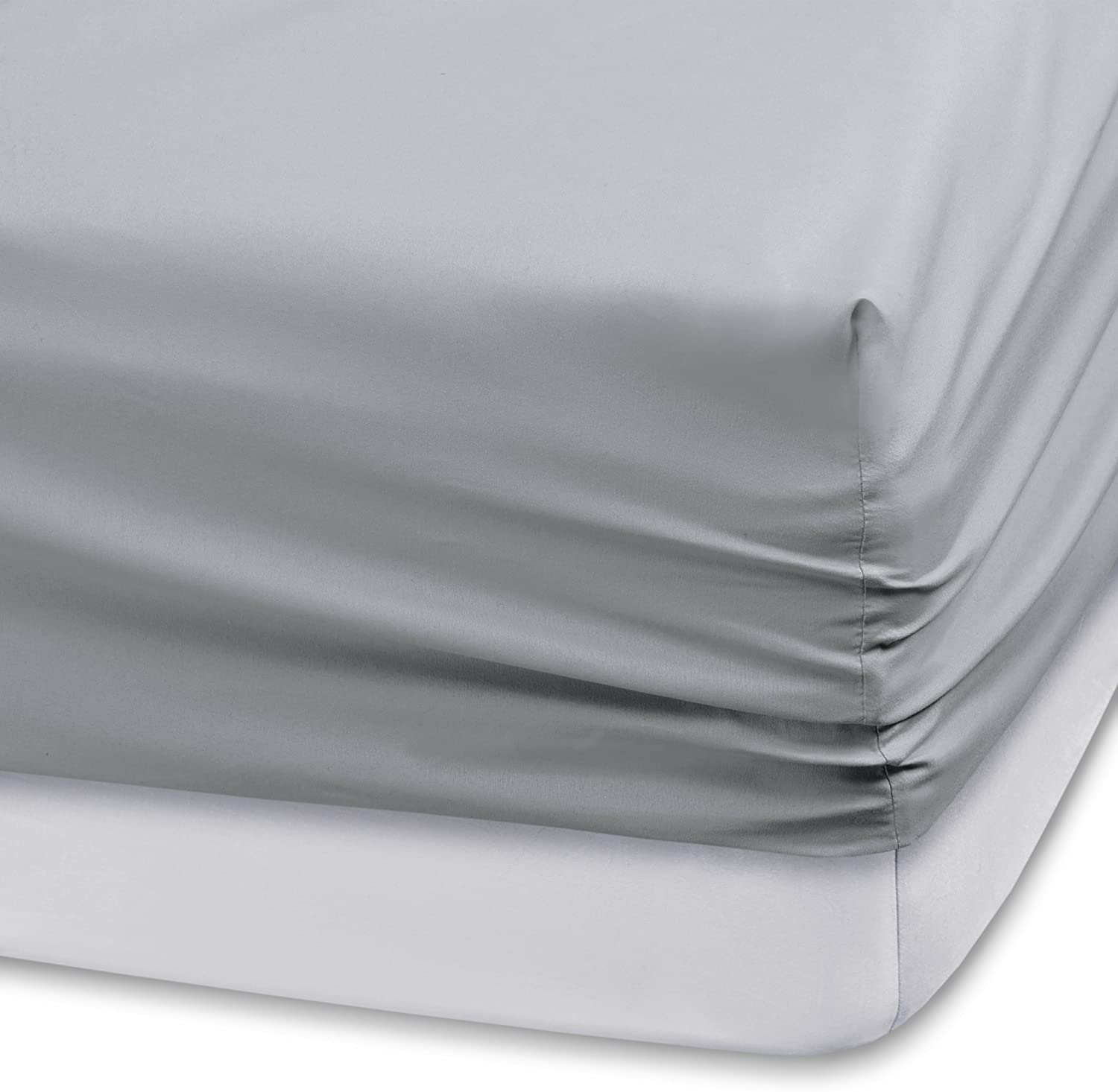 Comfort Spaces CS20-0121 Ultra Soft Hypoallergenic Microfiber 6 Piece Set, Wrinkle Fade Resistant Sheets with Pillow Cases Bedding, Queen, Light Gray image number 6