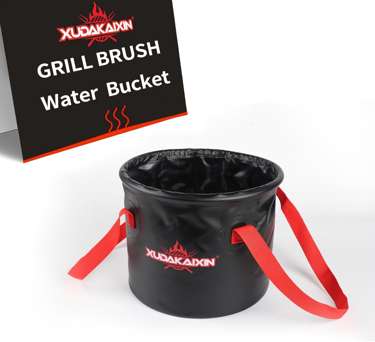 Grill Brush Collapsible Water Bucket for Grill Cleaning, Camping,And Outdoor Activities (Only Water Bucket No Grill Brush)