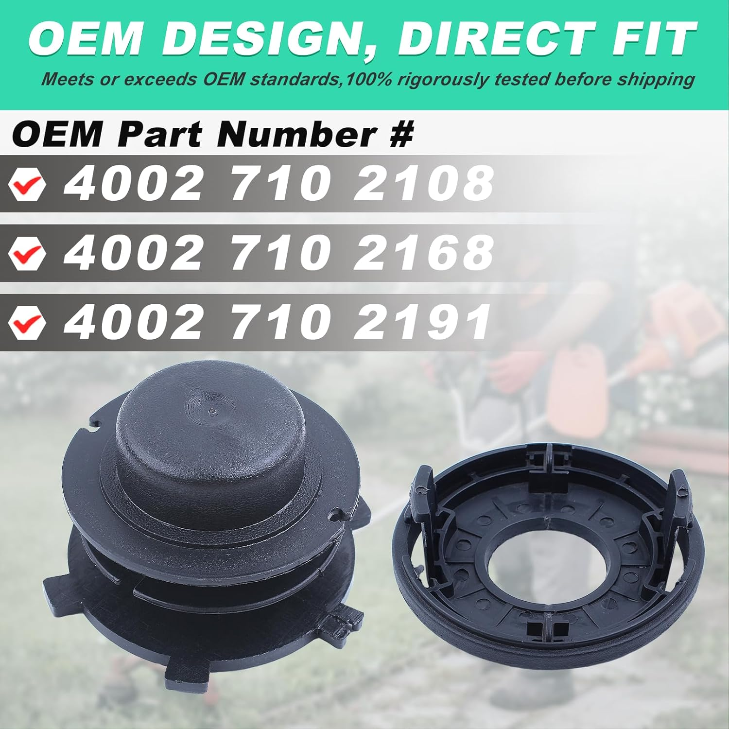 Adefol String Trimmer Parts Head Spool and Cover Cap 6Pcs Kit for STIHL FS44 FS80 FS83 FS85 FS90 FS100 FS110 FS120 FS130 FS200 with Spring, Line Feed Eyelet Accessories