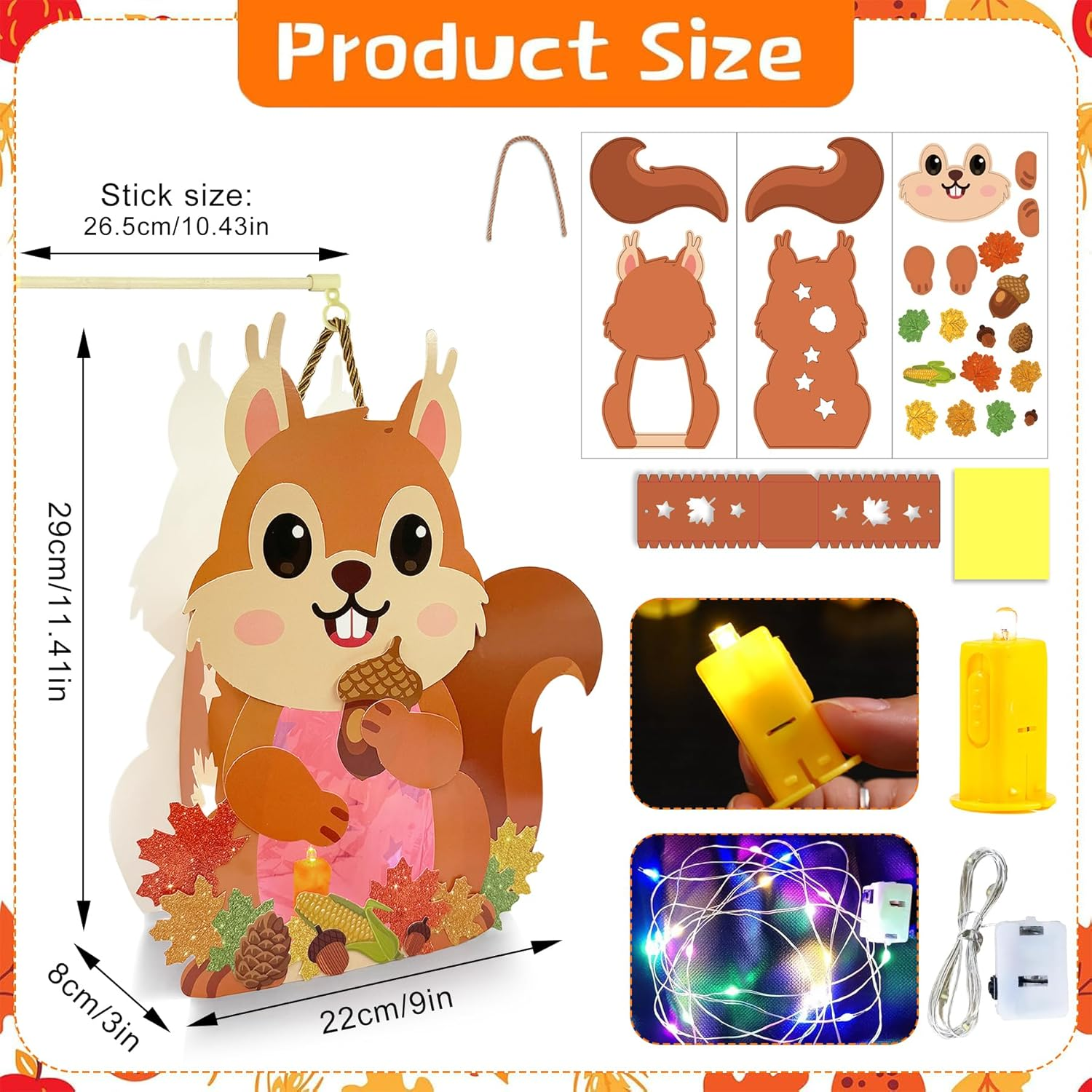 Sunshine Smile Children'S Lantern Craft Set, Saint Martin Lanterns with LED, Autumn Lanterns for DIY Crafts for Decoration, DIY Creative Set Gift Boys Girls Saint Martin image number 1