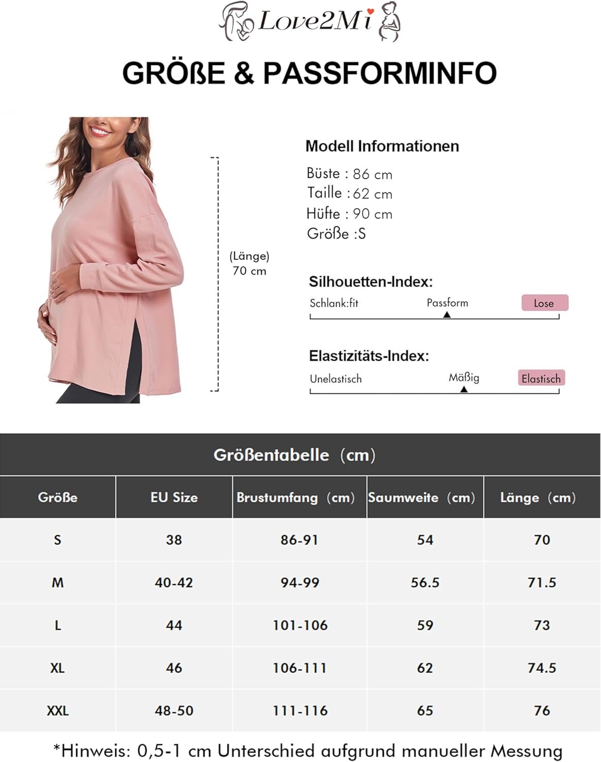 Love2Mi Women'S Long-Sleeved Maternity Shirt Maternity Tops