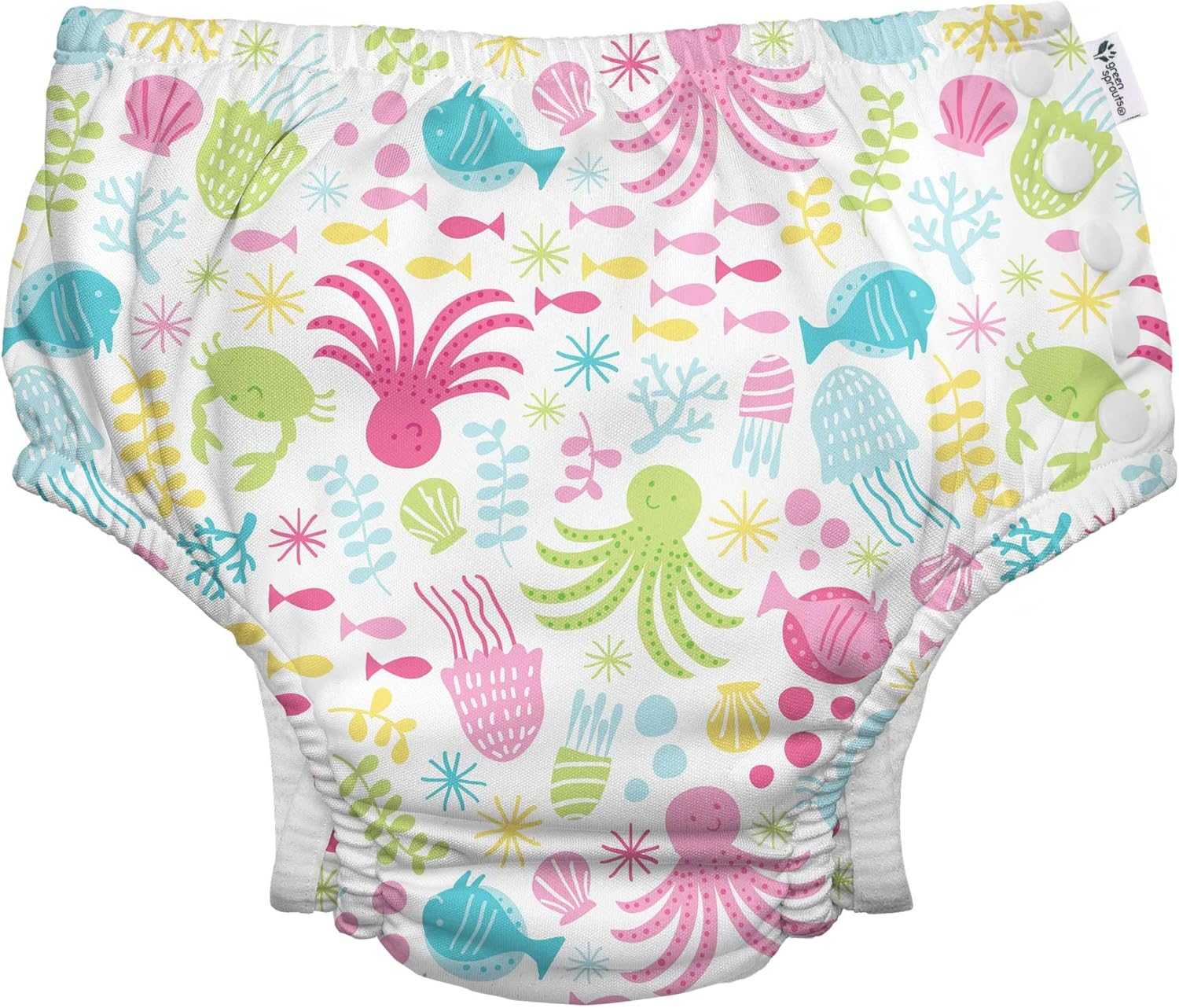 I Play. Snap Reusable Absorbent Swimsuit Diaper-Light Pink Pinstripe, Pink, 6 Months
