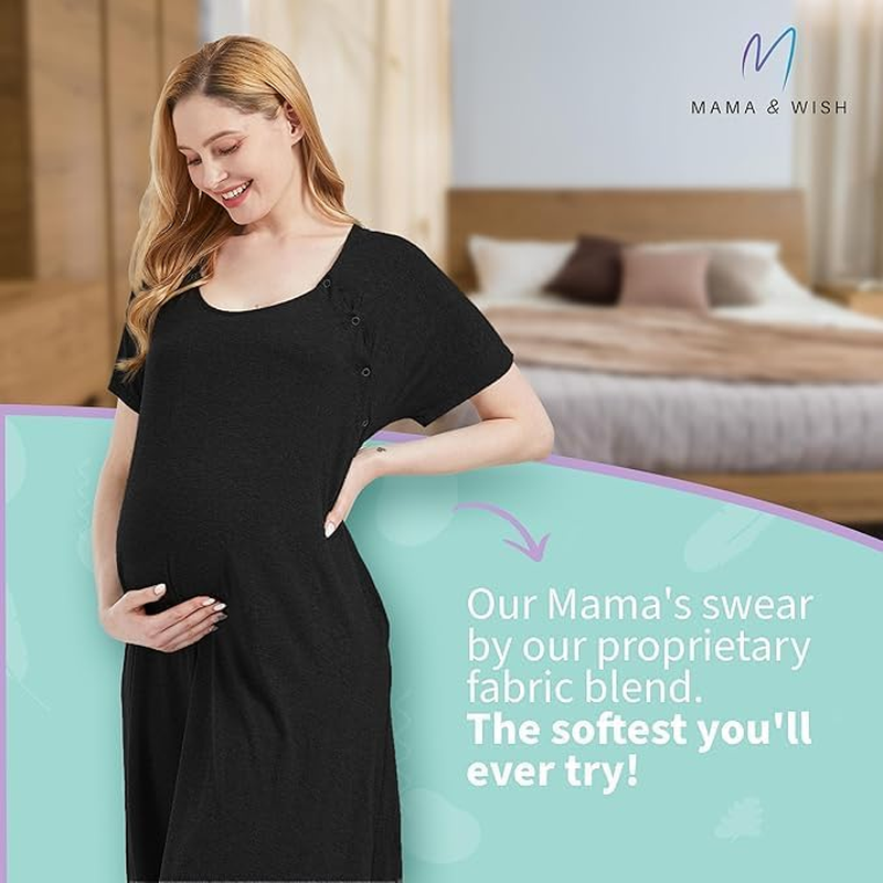 Mama & Wish Labor and Delivery Gown 3 in 1 Labor, Nursing Gown for Hospital Made with Ultra-Soft Fabric for Ultimate Comfort image number 5