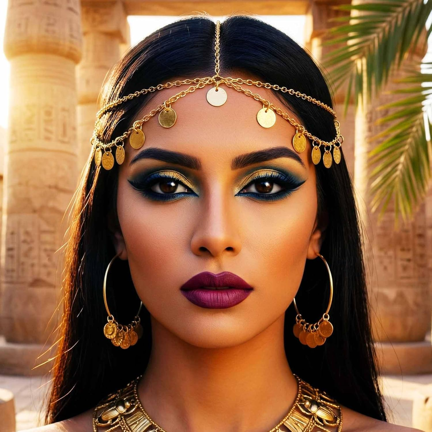 Fashband Sequin Head Chain Tassel Hair Chain Gold Headwear Hair Accessories for Women and Girls image number 1