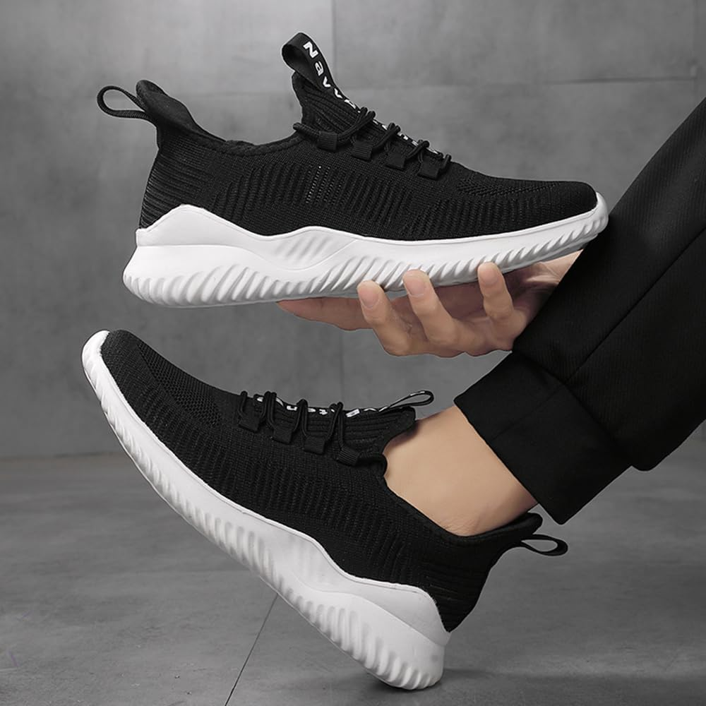 Men'S Running Shoes Non Slip Walking Sneakers Sports Fashion Casual Dress Footwear Mesh Breathable Lightweight Tennis Gym Athletic image number 2