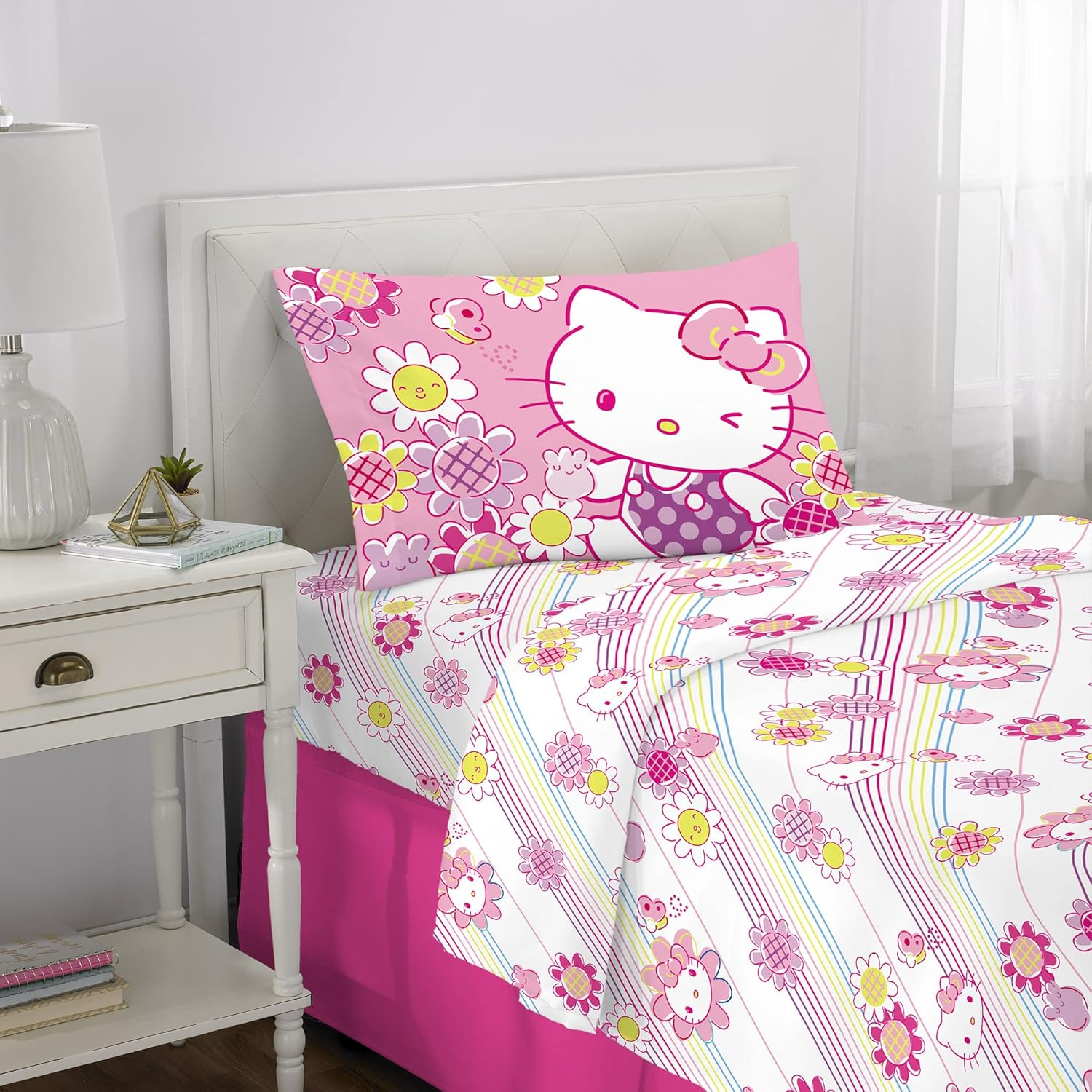 Franco Kids Bedding Super Soft Microfiber Sheet Set, Twin, Hello Kitty